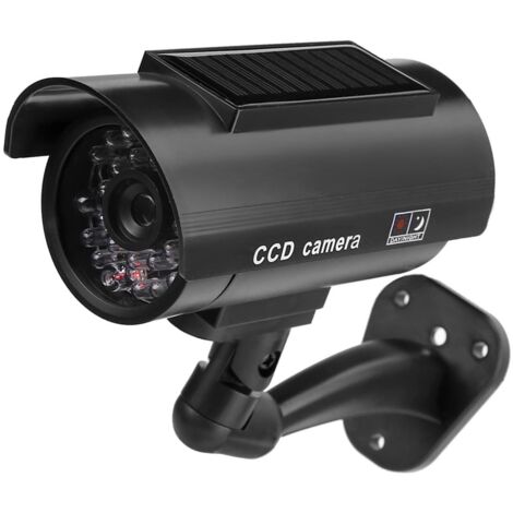 Caméra de Sécurité Solaire Factice avec Effet Lumineux, Antichoc et Étanche IP65