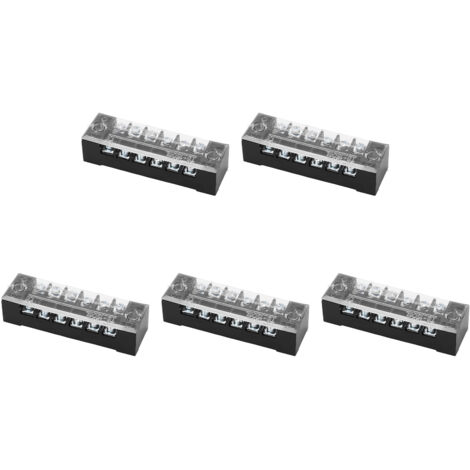 Bornier à barrière double rangée TB 15A 600V, 6 positions, vis M3, haute ténacité pour fils (1506) (1/5)