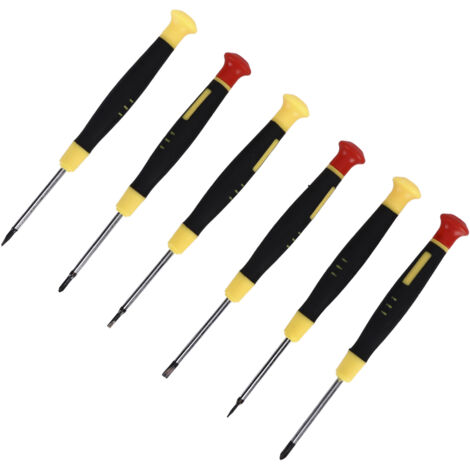 Kit de 6 tournevis miniatures plats et cruciformes pour travaux de précision et électronique (1/5)