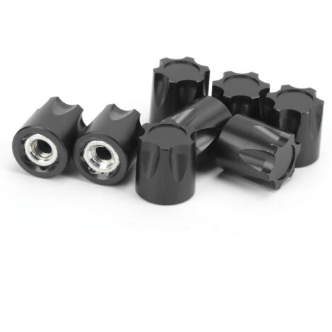 8 pièces Bouchons de Jante RC Noir pour Modèles 1/10 Traxxas Axial SCX10 D90 HSP - Adaptateurs Écrous M4 (1/5)