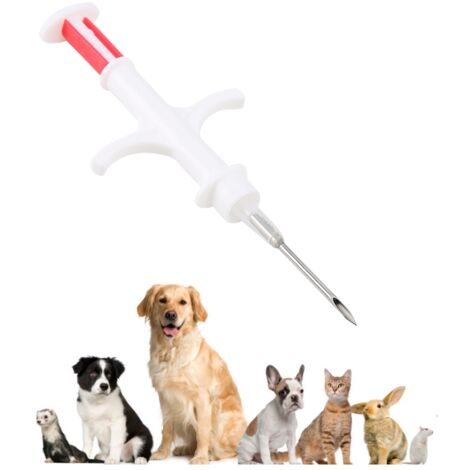 Puce RFID 1.4x8mm pour Animaux Domestiques, Transpondeur en Verre pour Chien et Chat avec Applicateur