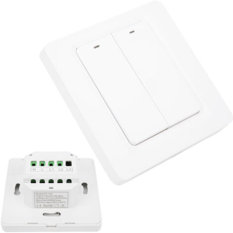 Interrupteur Intelligent WiFi Monopolaire 2 Voies Universel 100‑240V AC avec Fixation Boulon (1/5)