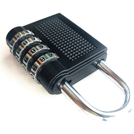 Cadenas à combinaison 4 chiffres universel noir pour valises, casiers et sacs de sport anti-vol (1/5)
