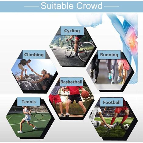 Genouillère de Sport Réglable avec Coussinet - Support Articulaire pour Running, Fitness (Noir) (1/4)