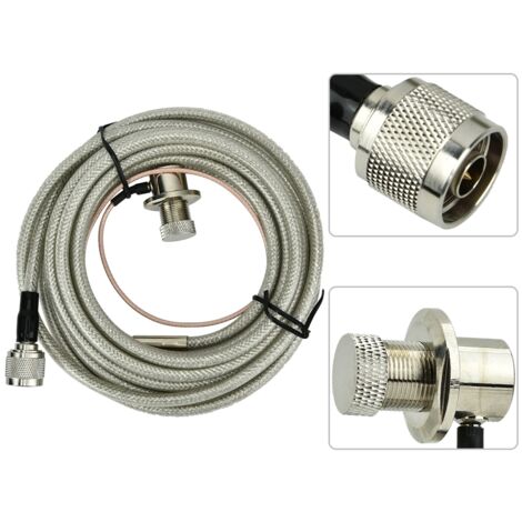 Câble d'extension coaxial avec connecteur mâle-femelle, compatible vidéo N, sans adaptateur nécessaire (1/4)