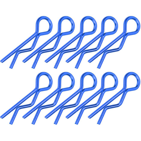 10 Pièces Attaches R en Métal pour Châssis RC 7mm - Compatible Voitures 1/5, 1/6, 1/8, 1/10 (Bleu) (1/5)