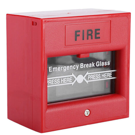 Bouton d'alarme incendie de sécurité avec verre à briser pour sortie d'urgence (1/5)