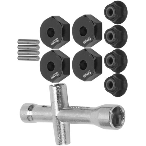 Adaptateur Hex M4 12mm pour Écrou Anti-Vibration, Compatible Voiture RC 1/10 Épaisseur 5mm (Noir) (1/5)