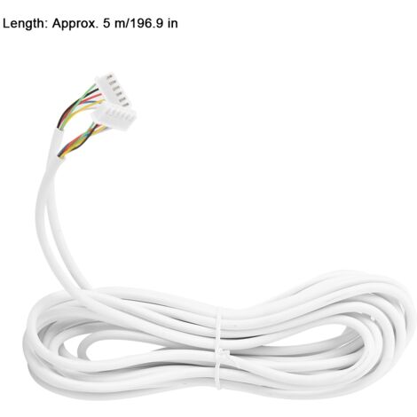 Câble flexible 6 brins cuivre 0.3 mm pour système vidéophone et alarme sécurité, longueur 5 m (1/4)