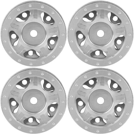 4 pièces moyeux en alliage d'aluminium pour véhicules RC 1/24 Axial SCX24 C10 JLU B‑17, couleur argent (1/5)