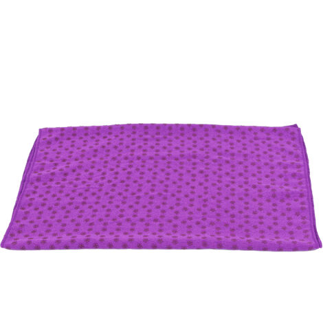 Serviette de Yoga Antidérapante 185x63 cm - Absorbante pour Transpiration, Tapis de Sport Gym (Violet) (1/5)