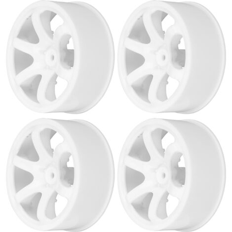 Jante blanche en plastique pour voiture télécommandée 1/10, pièce de rechange pour RC de course. (1/5)