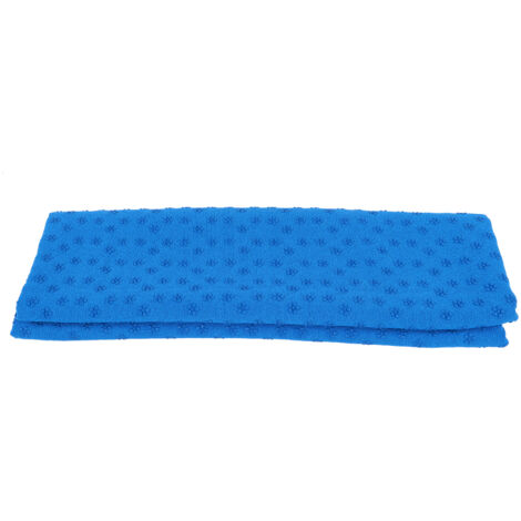 Serviette de Yoga 185x63 cm - Antidérapante et Absorbante pour Tapis de Fitness, Sport et Entraînement (Bleu) (1/5)