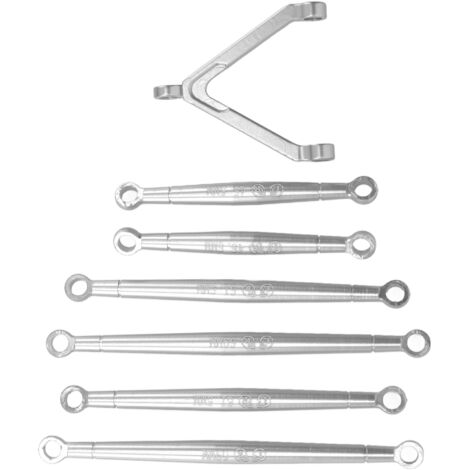 Tige de connexion en métal pour véhicule radiocommandé AXIAL SCX24 1/24, pièce de châssis argentée (1/5)