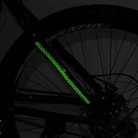 2 Bandes Réfléchissantes Autocollantes pour Jantes de Vélo, Sécurité Nocturne Cycliste, Vert Fluorescent (1/5)