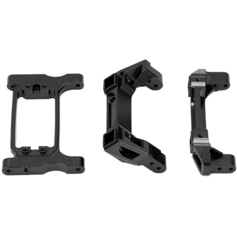 Ensemble pare-chocs avant/arrière aluminium pour TRX4 Traxxas, crawler RC, avec support servo - Noir (1/5)