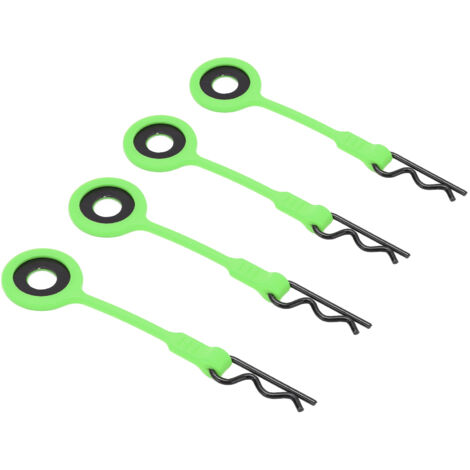 4 Fixations Universelles en Métal et Silicone pour Carrosserie RC 1/10 - Vert - Lot de 4 Attaches (1/5)