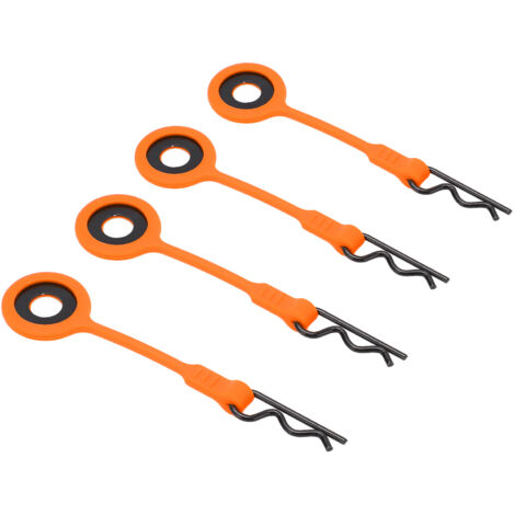 4 Fixations Universelles en Métal et Silicone pour Châssis RC 1/10 - Orange Vif (1/5)
