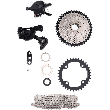 Groupe Transmission VTT 1x10 Vitesses, Dérailleur Arrière et Manettes 10 Vitesses pour VTT A7