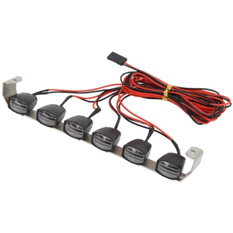 Barre d'éclairage LED pour véhicule radiocommandé 1/10, éclairage pour crawler SCX10, 6 lampes pour 4x4 RC. (1/5)