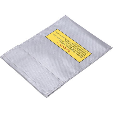 Sac de sécurité ignifuge pour batterie LiPo, pochette anti-explosion pour charge et rangement, 18x23 cm, couleur argent.
