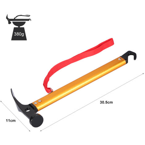 Marteau extracteur de piquets de tente léger en aluminium - 3 coloris pour randonnée et camping (1/4)