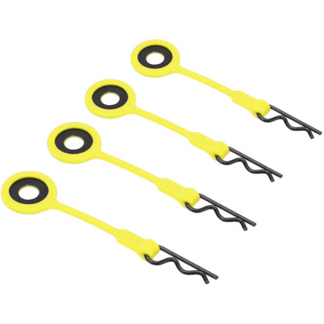 4 Attaches Universelles en Métal et Silicone pour Châssis de Voiture RC 1/10 - Jaune Vif (1/5)