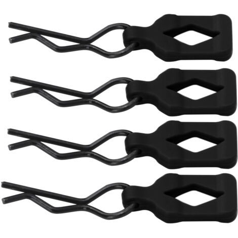 Attaches de Châssis Métalliques pour Voiture RC 1/10, 4 Pièces de Fixation Noires pour Auto Télécommandée (1/5)
