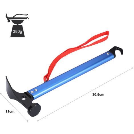 Marteau de tente léger en aluminium avec manche ergonomique - 3 coloris disponibles (1/4)