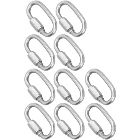 10 pièces Maillon Rapide M5 Acier Inox, Cadenas à Vis pour Chaîne Renforcée et Extensible (1/5)