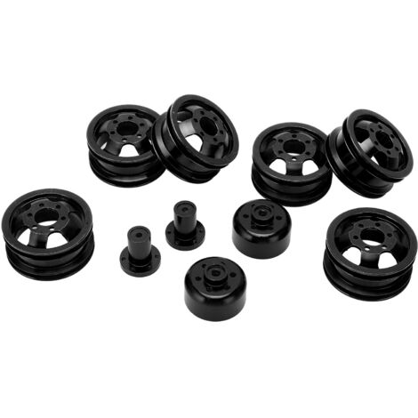 Moyeu de roue haute performance en alliage d'aluminium pour modèles WPL et B série, durable et précis, couleur noire. (1/5)