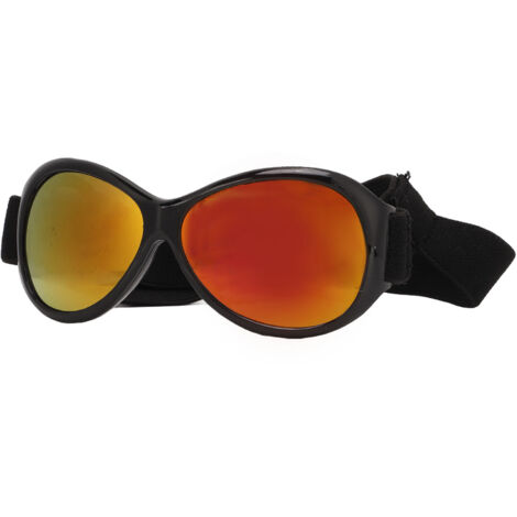 Lunettes de protection pour chien anti-vent et UV, lunettes ajustables noir et rouge pour chiens (1/5)