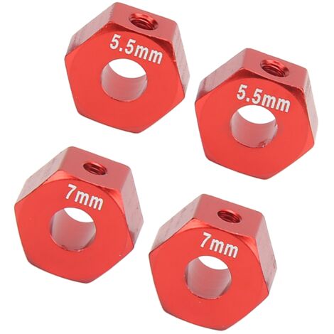 Jeu de moyeux hexagonaux en alliage d'aluminium pour modèles RC, diamètre 12mm, épaisseur 5.5mm et 7mm (1/5)