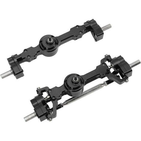 Essieux Avant/Arrière Alliage Alu pour MN 90-99S - Pièces Upgrade RC 4WD Noir (1/5)