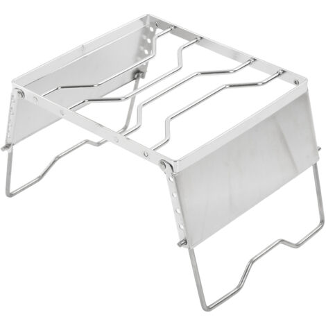 Grill de Barbecue Portable en Acier Inoxydable avec Pare-Vent pour Jardin et Extérieur (1/5)