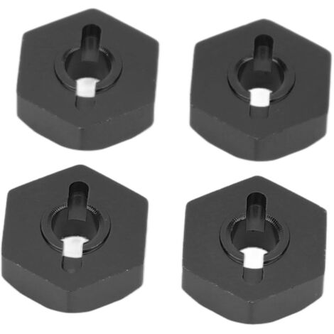 Adaptateurs de moyeu hexagonaux en alliage d'aluminium noir pour Traxxas E-Revo 1/16, pièces de voiture RC (1/5)