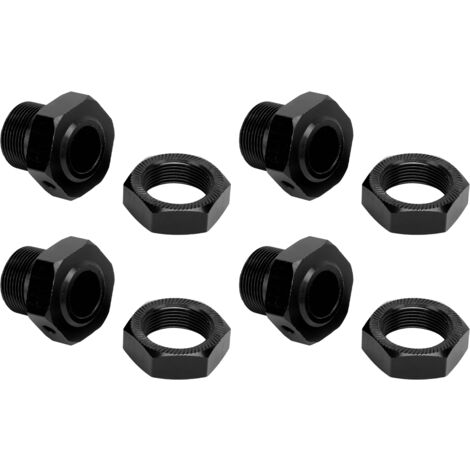 4 Adaptateurs de moyeu hexagonaux 24mm en aluminium pour ARRMA 1/5, avec couvercles et goupilles inclus, noir - lot de 4 (1/5)