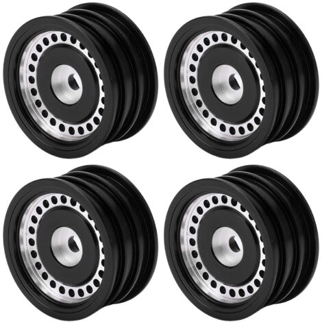4 Roues en Alliage 24 Trous pour Modèles RC 1/24, Axial SCX24 AXI90081 AXI00001, Noir - Set Complet (1/5)