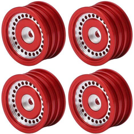4 Jantes Alliage 24 Trou pour Modèles RC 1/24 Axial SCX24 AXI90081 AXI00001 - Rouge (1/5)