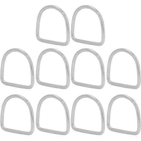 10 Pièces Anneaux en D en Acier Inoxydable 316 pour Accastillage Bateau et Équipement Kayak, 30x27x4mm (1/5)