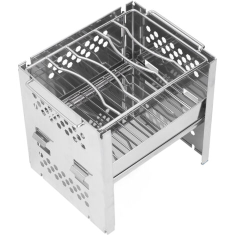 Poêle à Gaz Pliante Portable en Inox, Barbecue Compact avec Déflecteur pour Randonnée et Camping (1/5)