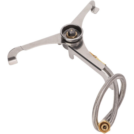 Connecteur de bouteille de gaz pliable pour réchaud de camping, adaptateur longue durée pour activités de plein air et randonnée. (1/5)