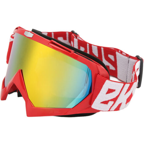 Lunettes de protection moto réglables anti-UV, pour VTT, motocross et randonnée - Rouge (1/5)