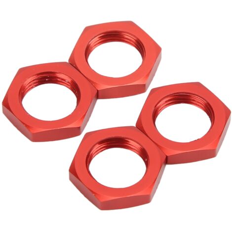 Écrous de roue en alliage d'aluminium 17mm rouge pour véhicule RC 1/8, pack de 4 pièces, accessoire tuning (1/5)