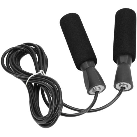 Corde à Sauter Ajustable avec Poignées Ergonomiques pour Fitness, Entraînement et Boxe - Noir (1/5)