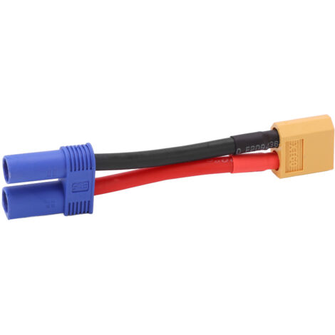 Câble adaptateur XT60 mâle à EC5 femelle pour modèles RC - Silicone flexible, sécurité optimale et robustesse (1/5)