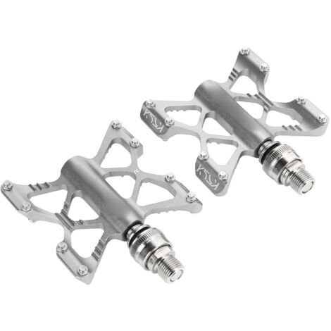 1 Paire de Pédales Vélo Rapides LP Litepro K5 en Alliage Léger pour VTT, Route et Vélo Pliable - Couleur Argent