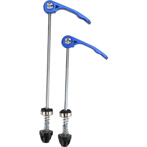 Levier de Déblocage Rapide Vélo Avant/Arrière en Bleu Résistant pour Bicyclette (1/5)