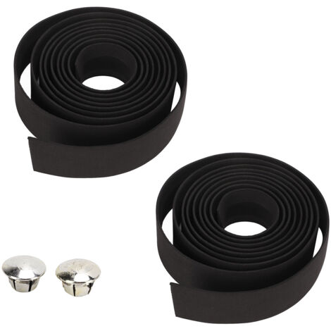 Ruban de guidon antidérapant pour VTT et vélo de route, en mousse EVA PU absorbant les vibrations, avec embouts argentés. (1/5)