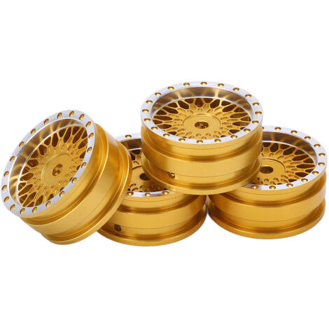 Jante Métallique 4 pièces pour Modèles RC 1/24 AXIAL SCX24 - Accessoire Roue Or AXI90081 (1/5)